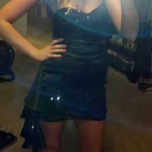 Black sequin mini dress